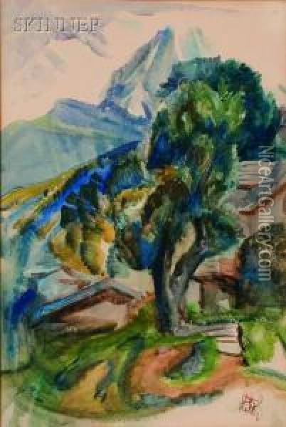 The Matterhorn, Tyrol Oil Painting - Henry George Keller