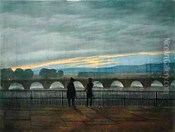 August Bridge in Dresden Oil Painting - Caspar David Friedrich