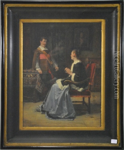 Le Courtisan Oil Painting - (Alfred Louis Vigny) Jacomin
