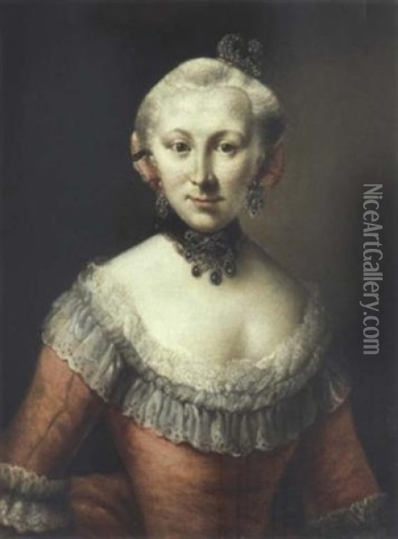 Portrait De Jeune Femme Oil Painting - Jens Juel