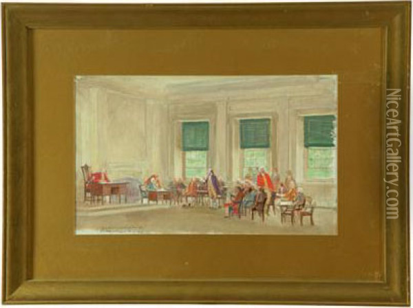 John Adams Oil Painting - John Ward Dunsmore