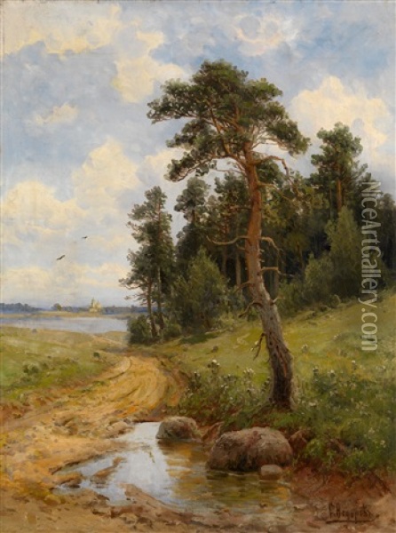 Country Road Oil Painting - Simeon Fedorovich Fedorov