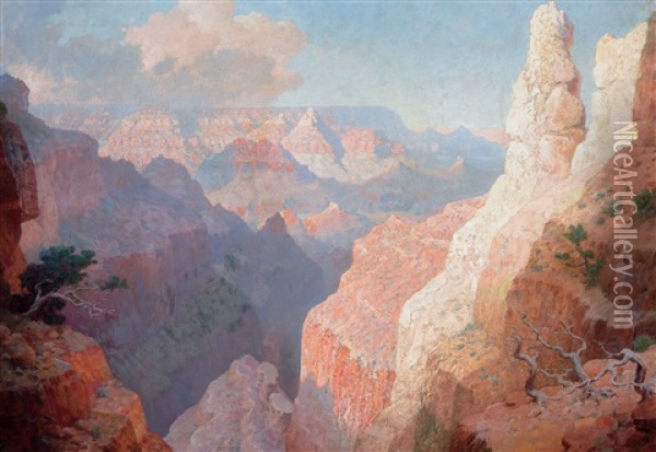 Grand Canyon At Sunset Oil Painting - William Leighton Leitch