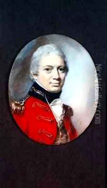 Miniature of Lt Col J Houlton of the Wiltshire Militia Oil Painting - George Engleheart
