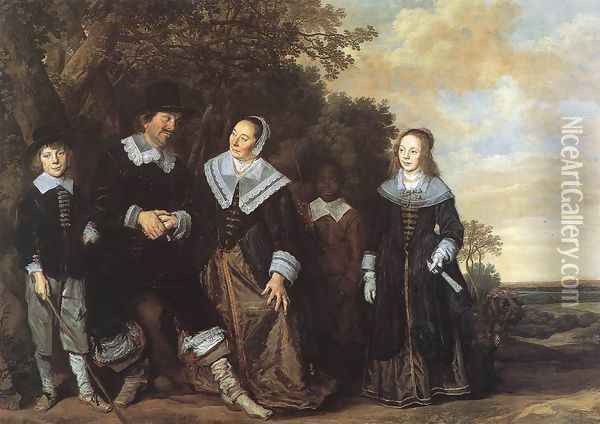 Family Group in a Landscape (1) c. 1648 Oil Painting - Frans Hals
