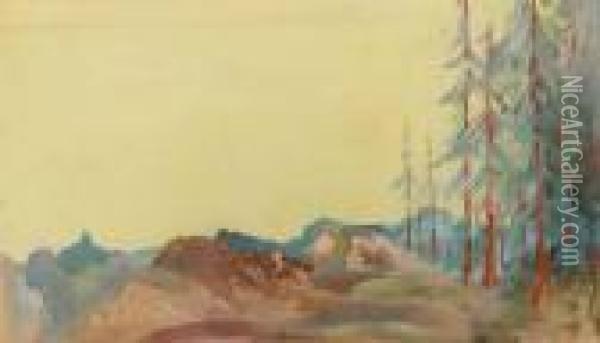 Desert Landscape Oil Painting - Augustus Vincent Tack