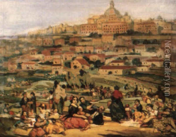 Vue De Madrid Oil Painting - Federico Beltran Masses