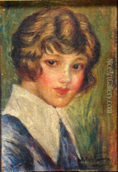 Portrait De Jeune Fille Oil Painting - Abel Jules Faivre