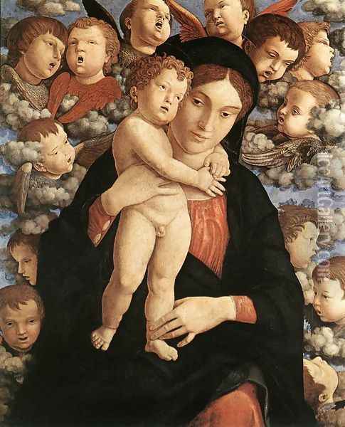The Madonna of the Cherubim c. 1485 Oil Painting - Andrea Mantegna