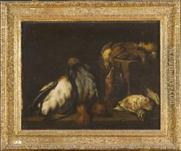 Natura Morta Con Cacciagione Di Volatili Oil Painting - Felice Boselli Piacenza