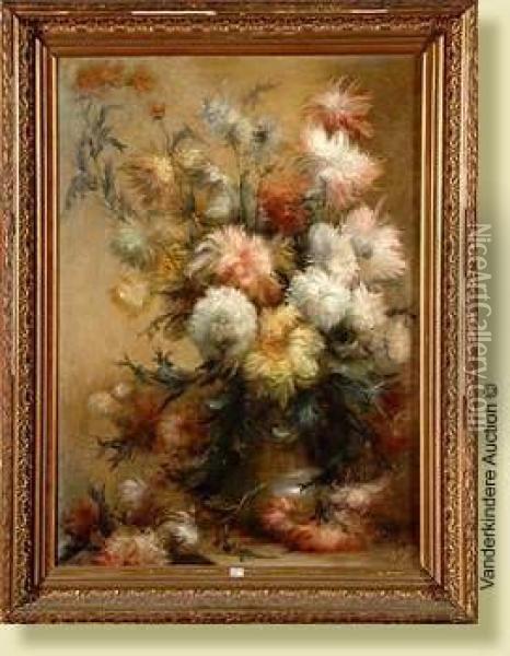 Vase De Fleurs Oil Painting - Constant Pr. Hoste