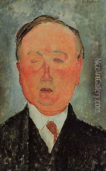 Man in a Monocle Named Bidou Oil Painting - Amedeo Modigliani