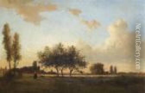 Paysage Aux Environs De Paris Oil Painting - Camille Pissarro