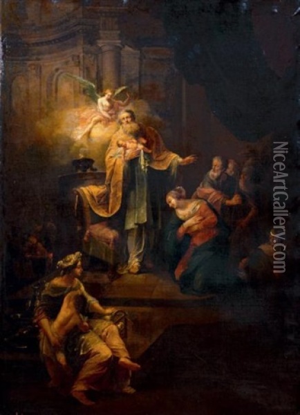 La Presentation De La Vierge Au Temple Oil Painting - Francois Valentin