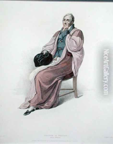 Doctor of Physic in full dress, engraved by J. Agar, published in R. Ackermanns History of Oxford, 1813 Oil Painting - Thomas Uwins