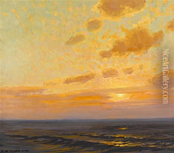 Sunset Oil Painting - Frank William Cuprien