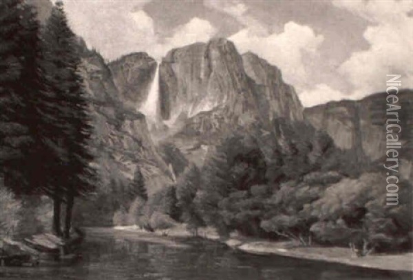 Springtime In Yosemite Oil Painting - Thomas Clark