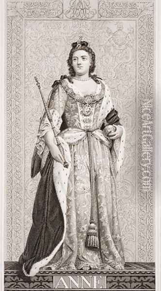 Queen Anne (1665-1714) from Illustrations of English and Scottish History Volume II Oil Painting - J.L. Williams