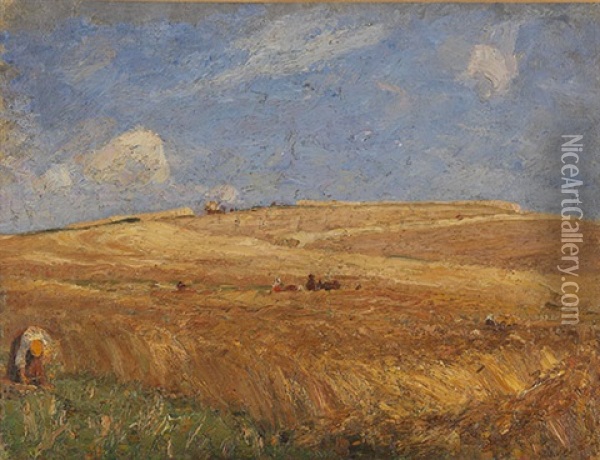 Landschaft Mit Kornfeld Oil Painting - Gustav Kampmann