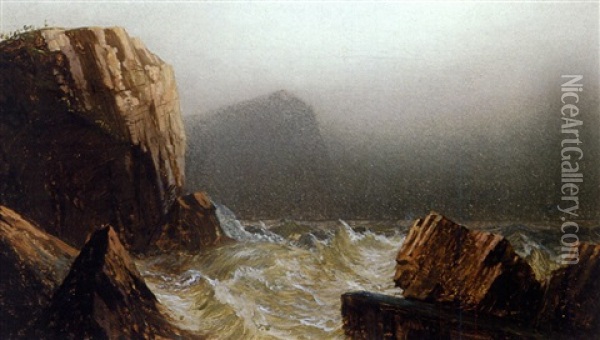 Rock Bound Coast Oil Painting - Harrison Bird Brown