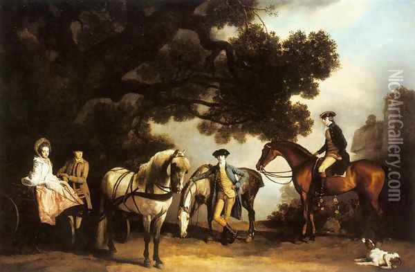 The Milbanke and Melbourne Families c. 1769 Oil Painting - George Stubbs