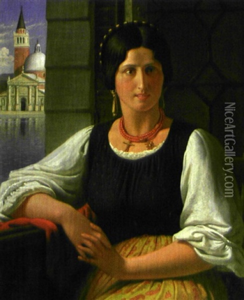 Dame A Venise Oil Painting - Detlev Konrad Blunck