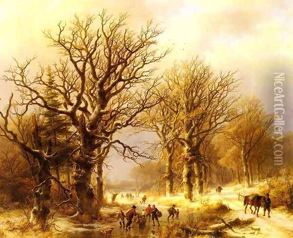 Winter Oil Painting - Johann Bernard Klombeck