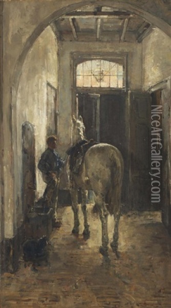 Preparing For The Ride, The Hague Oil Painting - Isaac Israels