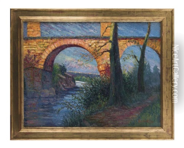 Le Pont Du Gare Oil Painting - Bernhard Klene