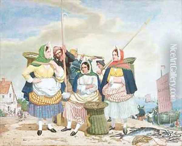 Fish Market by the Sea Oil Painting - Richard Dadd