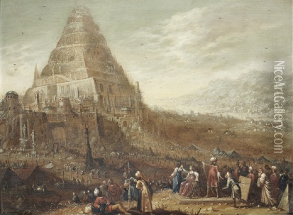 The Tower Of Babel Oil Painting - Rombout Van Troyen