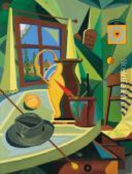 Mattino Di Rabbino Oil Painting - Eliezer Markowich Lissitzky