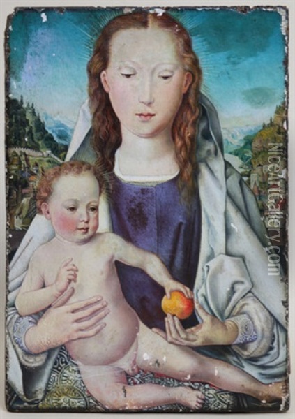 Maria Mit Dem Kind (mitteltafel Des Kleinen Portinari-triptychons) Oil Painting - Hans Memling