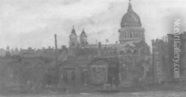 St. Paul's, London Oil Painting - Thomas Harris Robinson