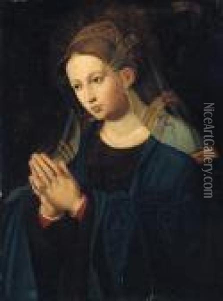 The Virgin At Prayer Oil Painting - Willem Key