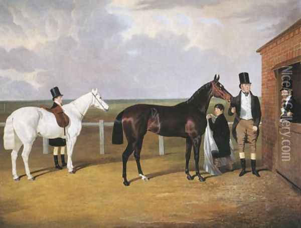 Vespa A Bay Racehorse 1833 Oil Painting - John Frederick Herring Snr