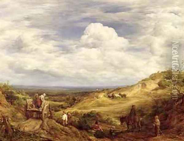 Sand Pits Hampstead Heath 1849 Oil Painting - John Linnell