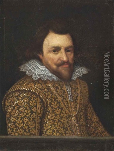 Portrait Of Philip William, Prince Of Orange (1554-1618), Bust-length, In A Gold-embroidered Doublet And Lace Collar Oil Painting - Michiel Janszoon van Mierevelt