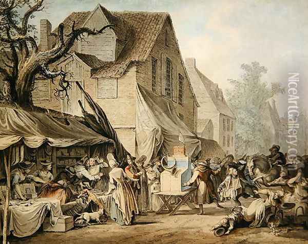 A Market Scene Oil Painting - Samuel Hieronymous Grimm