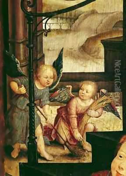 Triptych of the Adoration of the Child Oil Painting - Jean Bellegambe the Elder