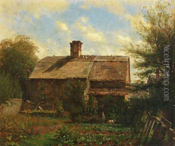 Old House, Westport Oil Painting - Thomas Worthington Whittredge