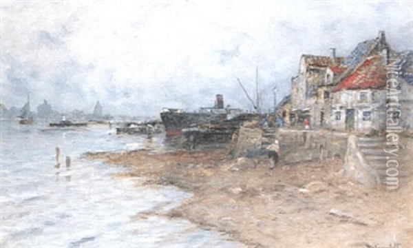 Hamn I Fransk Stad Oil Painting - Wilhelm von Gegerfelt