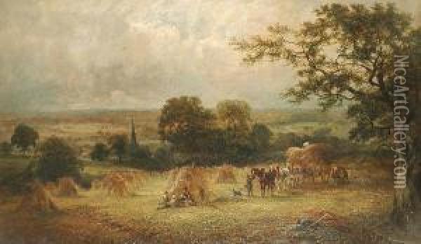 'harvest Time'bears Signature 'j Clayton Adams' (lower Right), Titled On The Reverse Oil Painting - David Payne