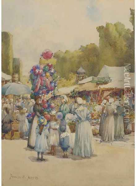 The balloon seller, Chesion Oil Painting - Frances Nesbitt
