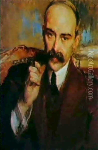 Portrait De Charles Dubos Oil Painting - Jacques-Emile Blanche