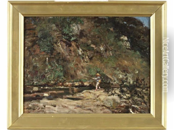 Pecheur Dans Les Pyrenees Oil Painting - Gustave Henri Colin
