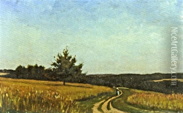 Chemin Dans Les Bles Oil Painting - Adolphe Felix Cals
