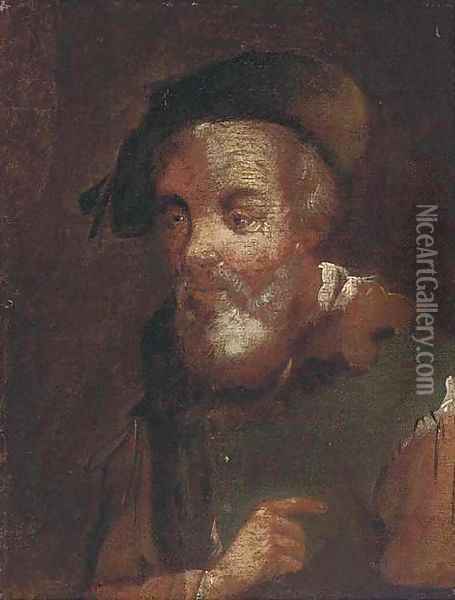 A bearded man 4 Oil Painting - Christian Wilhelm Ernst Dietrich