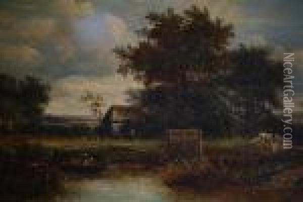A Farm In Norfolk Oil Painting - Joseph Thors