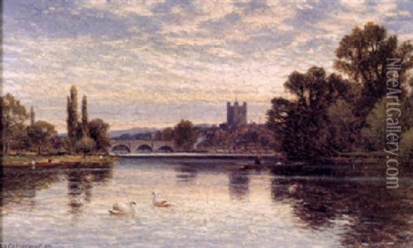 Henley On Thames Oil Painting - Alfred Augustus Glendening Sr.
